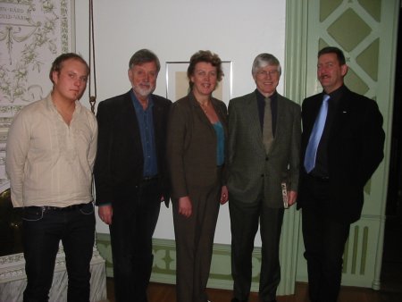 Gruppbild med Robert Larsson, Lars Hjertn, Marie-Louise Svensson, Lars Elinderson och Peter Friberg